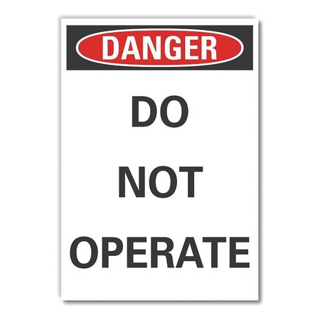 Machine & Operation Danger Label, 10 in Height, 7 in Width, Polyester, Vertical Rectangle, English -  LYLE, LCU4-0367-ND_10X7