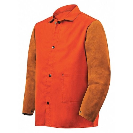 Steiner Flame Resistant Jacket w/Leather Sleeves, Brown, L 1250-L ...