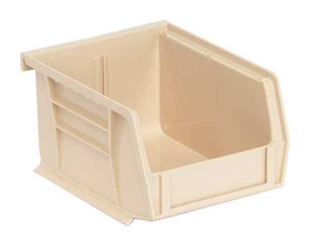 Hang & Stack Storage Bin, Ivory, Polypropylene, 5 3/8 in L x 4 1/8 in W x 3 in H -  QUANTUM STORAGE SYSTEMS, QUS210IV