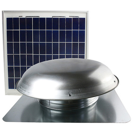 433 CFM Solar Powered Roof Mount Power Attic Ventilator with Panel in Mill -  MAXX AIR, CXSOLRFMILUPS