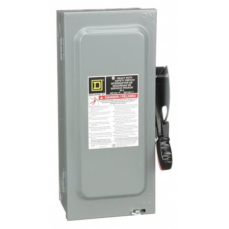 Fusible Single Throw Safety Switch, Heavy Duty, 240V AC, 3PST, 60 A, NEMA 1 -  SQUARE D, H322N
