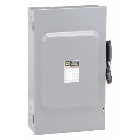 Fusible Safety Switch, Heavy Duty, 240V AC, 3PST, 200 A, NEMA 1 -  SQUARE D, H324N