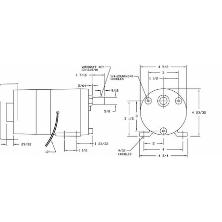 AC Gearmotor, 60 rpm, Open, 115V