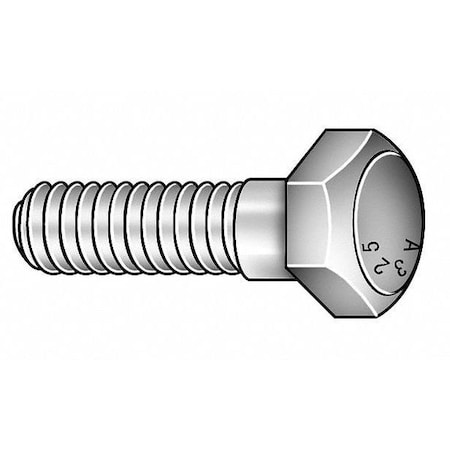 Grade A325, 1-1/4""-7 Structural Bolt, Hot Dipped Galvanized Steel, 3 3/4 in L, 5 PK -  ZORO SELECT, 1TE80