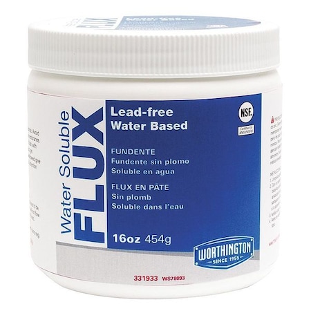 Worthington Water Soluble Lead Free Flux Oz Zoro Com