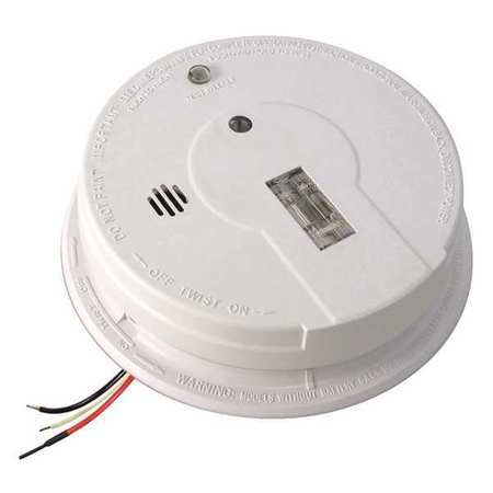 Smoke Alarm, Ionization Sensor, 85 dB @ 10 ft Audible Alert, 120V AC, 9V -  KIDDE, i12080