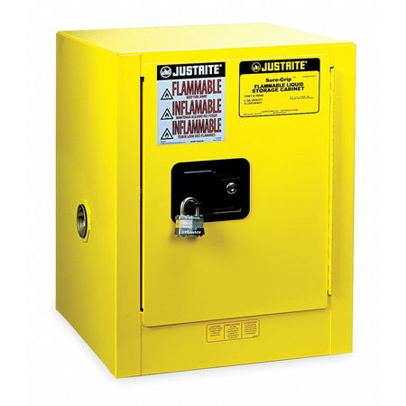 Flammable Safety Cabinet,4 Gal.,Yellow -  JUSTRITE, 890400