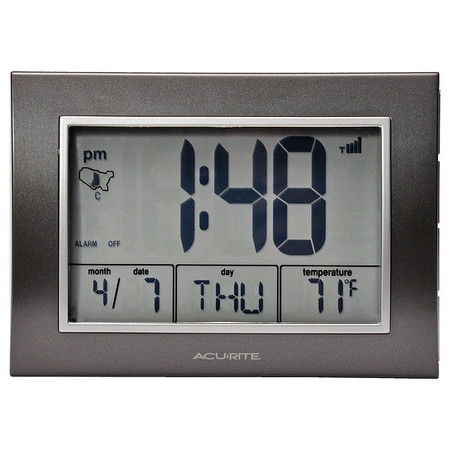 Atomic Desk Clock,w/Temperature -  ACURITE, 13131A4