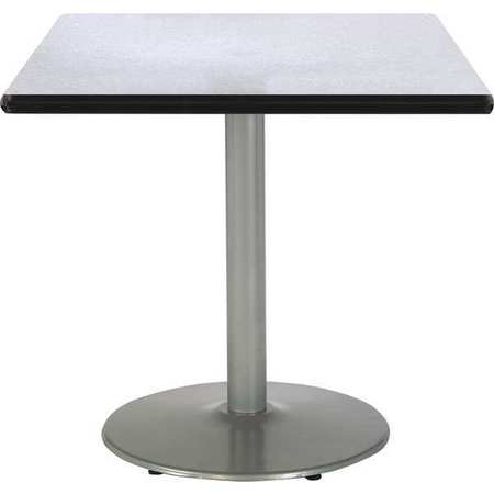 Square Pedestal Table, 42"" W, 29"" (Cafe Height) H, Laminate Top, Gray Nebula -  KFI, T42SQ-B1922-SL-GYN