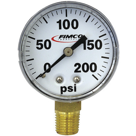 Pressure Gauge,0-200Psi,2"" Boom -  FIMCO, L17