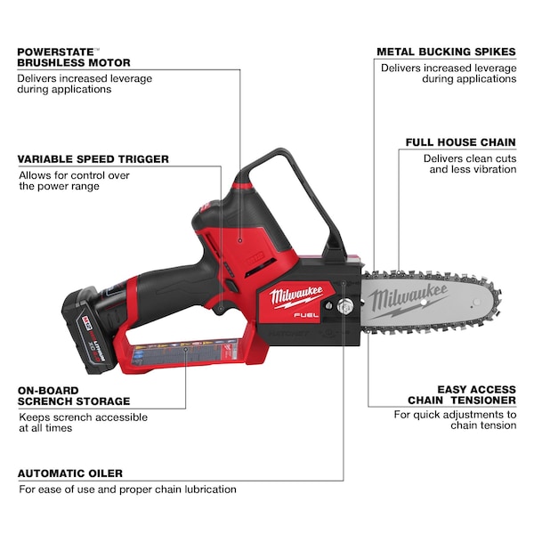 Milwaukee Tool 2527-21 M12 Fuel Hatchet 6 In. Pruning Saw Kit