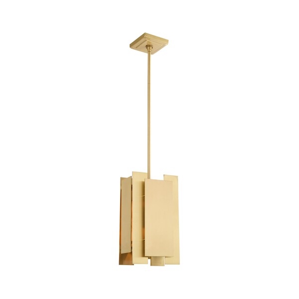 LIVEX LIGHTING 40691-12 Varick 1 Light Satin Brass Mini Pendant