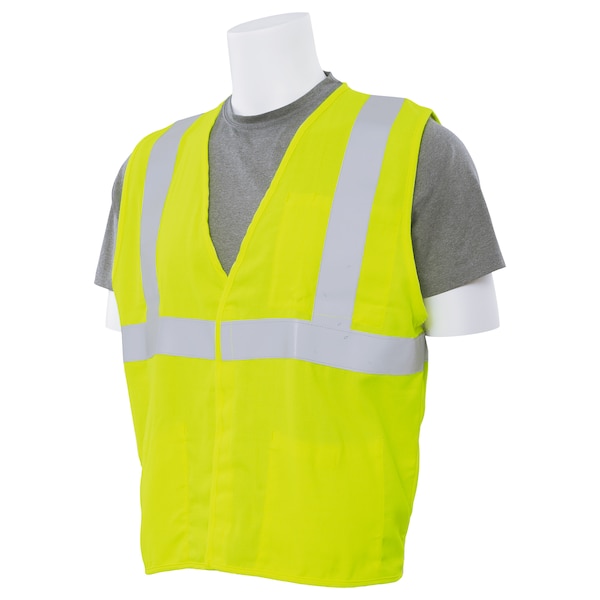 ERB SAFETY 63127 Vest,FlameResistant,Solid,HiViz,Lime,5XL