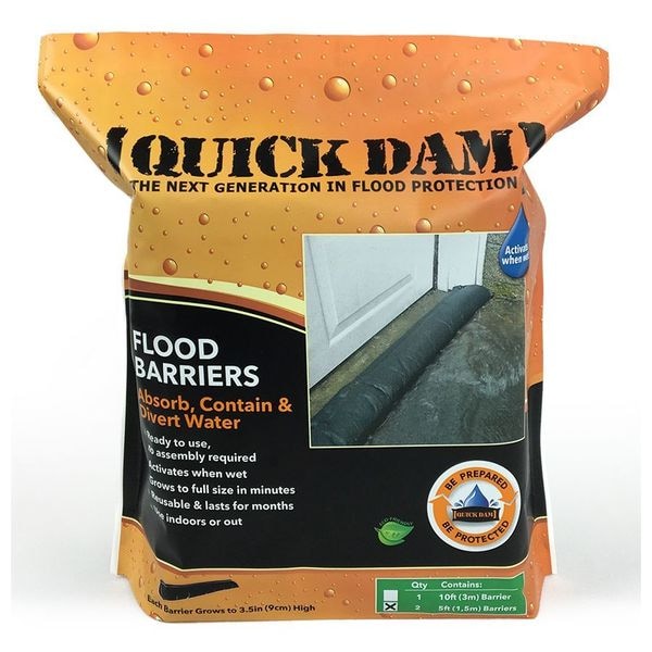 Quick Dam Qd65-2 Flood Barrier,5 Ft.L,3-1/2"H,Pk2