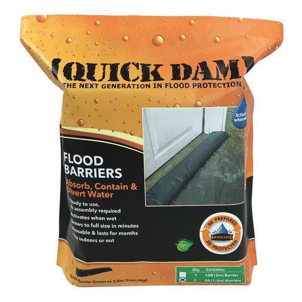 Quick Dam Qd65-2 Flood Barrier,5 Ft.L,3-1/2"H,Pk2