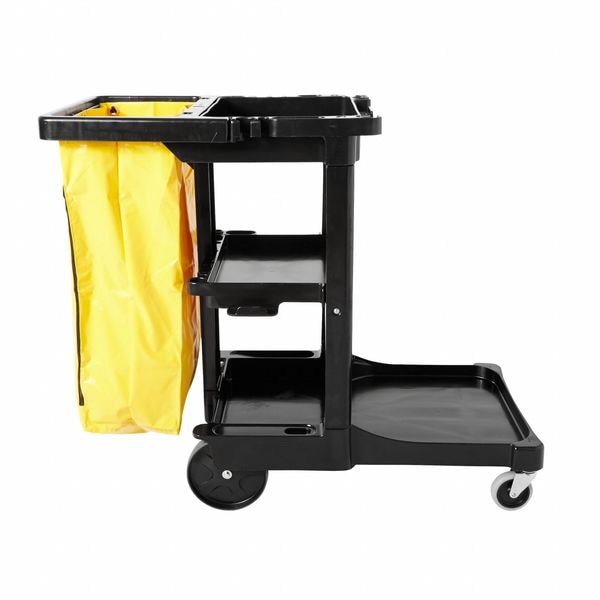 Rubbermaid Commercial Fg617388bla Janitor Cleaning Cart With Zip Bag, 24 Gal