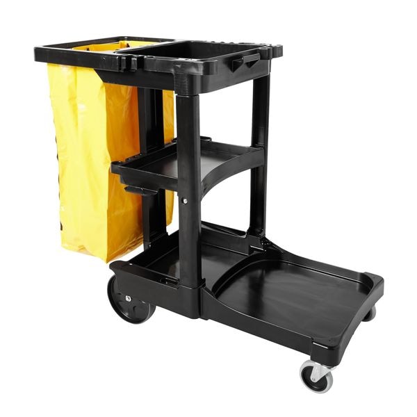 Rubbermaid Commercial Fg617388bla Janitor Cleaning Cart With Zip Bag, 24 Gal