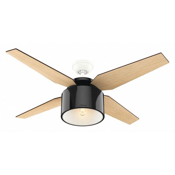 Hunter 59257 Contemporary Cranbrook Gloss Black Ceiling Fan With