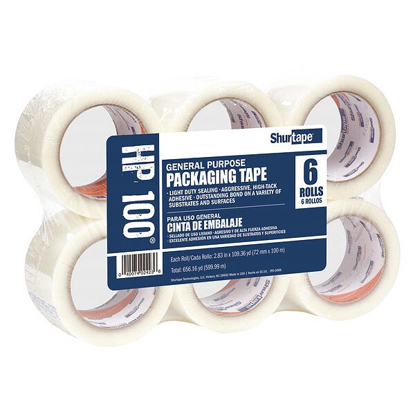 SHURTAPE HP 100 Packaging Tape,72mm W,41/4" dia.,PK6 eBay