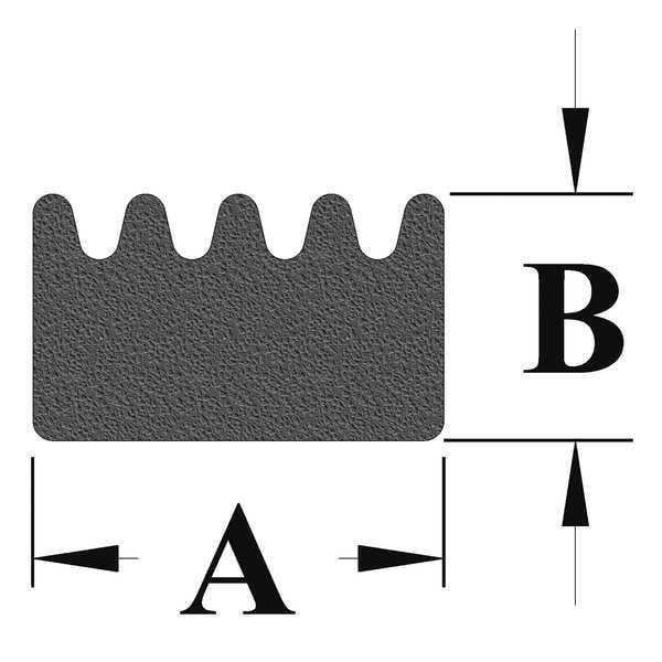Trim-Lok X103ht-25 Rubber Seal, Ribbed, .063"W X 25 Ft.